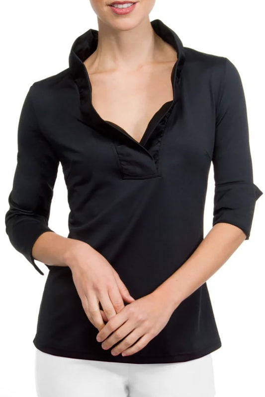 Casual Ruffle Neck Top