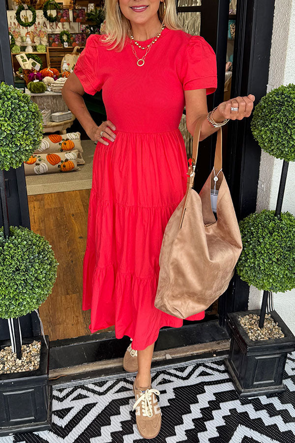 Casual T-Shirt Ruffles Dress