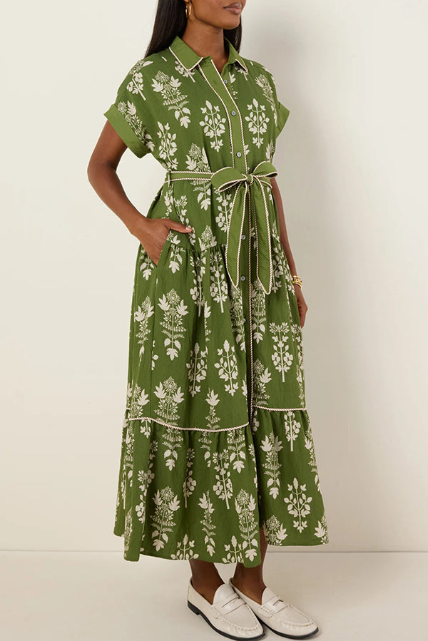 Casual Belt Floral Dress