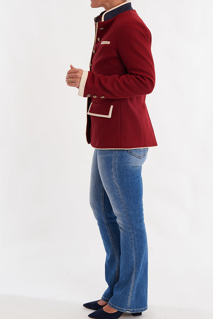 Stand Collar Woolen Jacket
