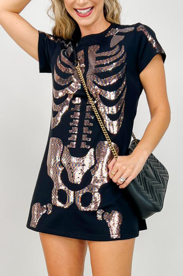 Skeleton Body Tee Dress