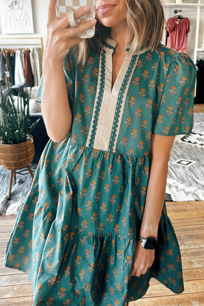 Ruffles Hem Floral Dress