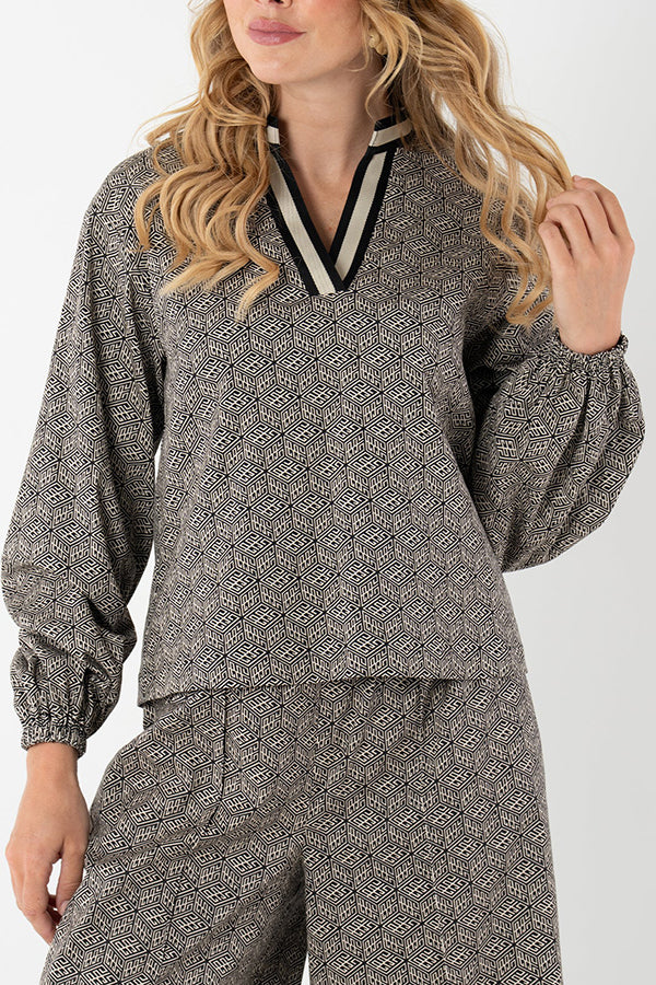 Tonal Monogram Black Top