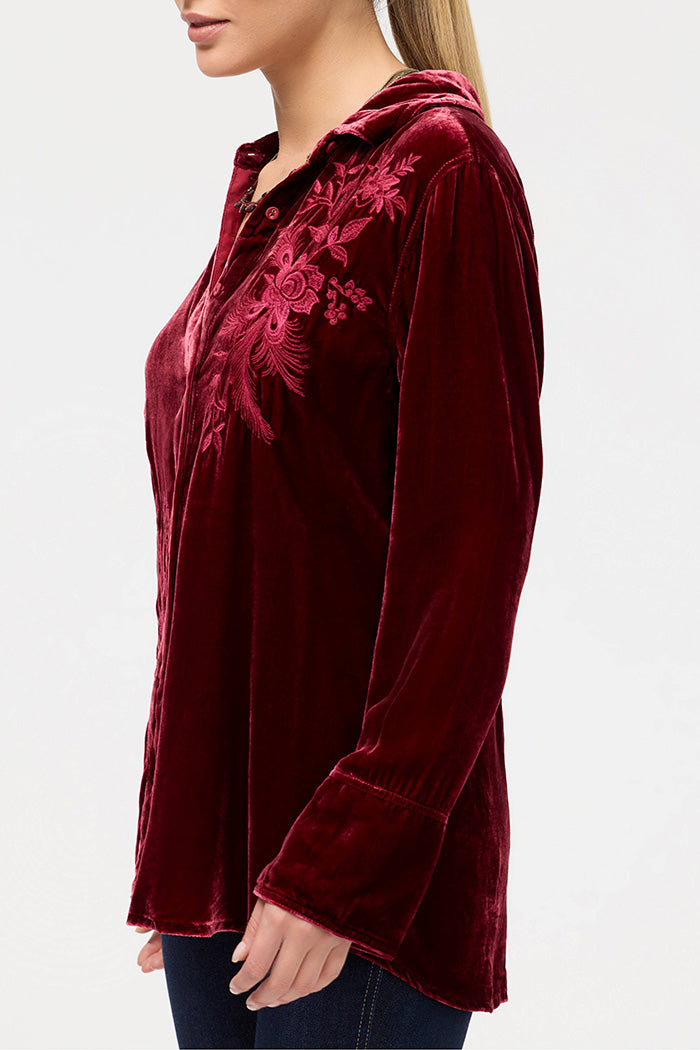 Velvet Vintage Button Down Top