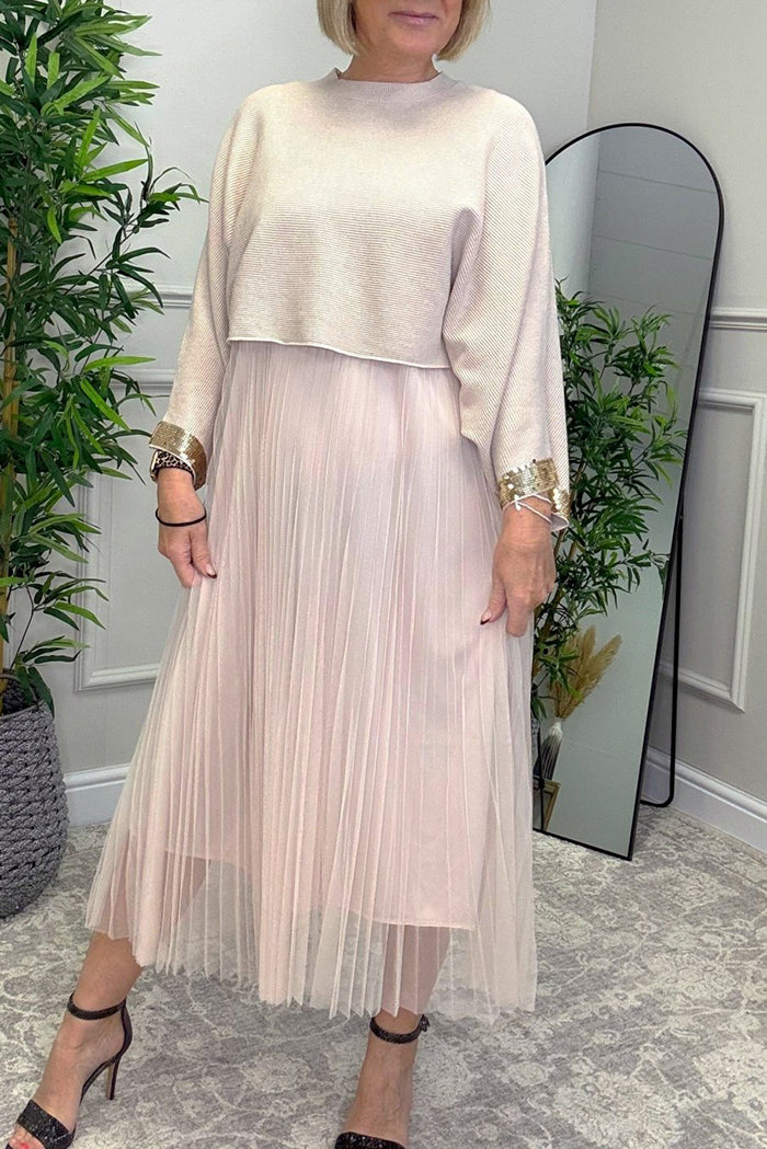 Knit Jumper & Pleated Tulle Dress Set