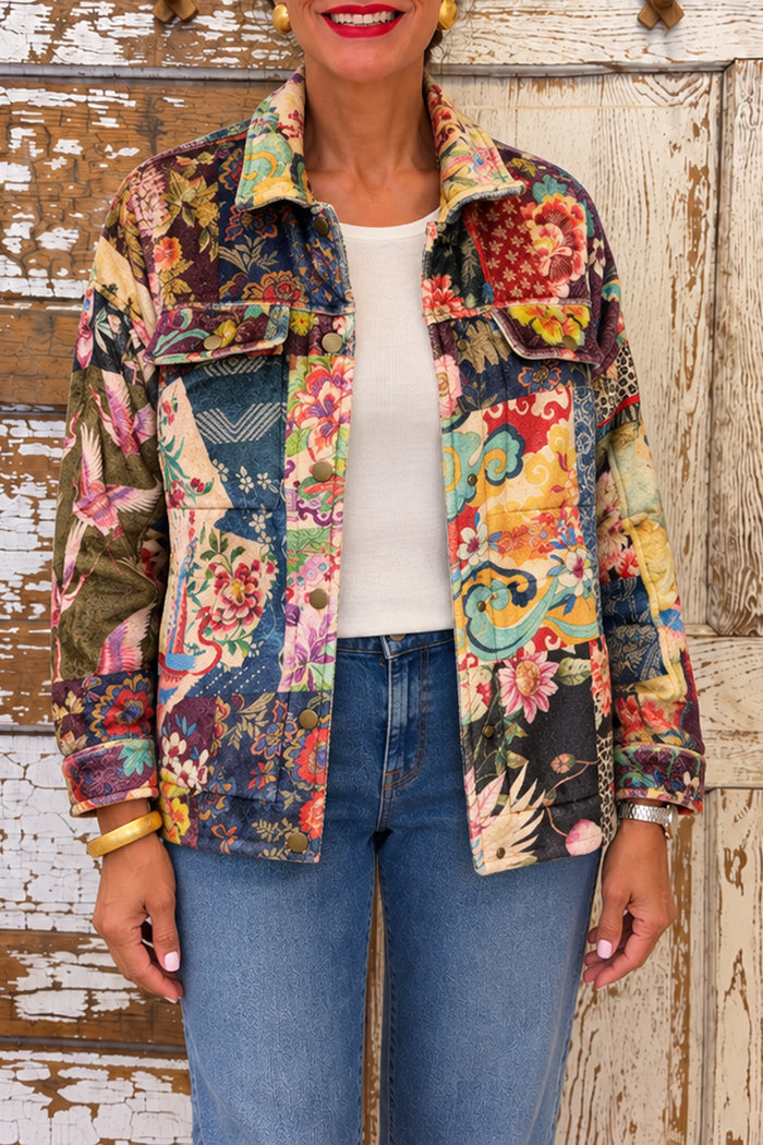 Colorful Patchwork Trucker Jacket