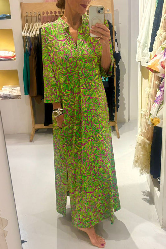 Printed Slit Pocket Maxi Dress