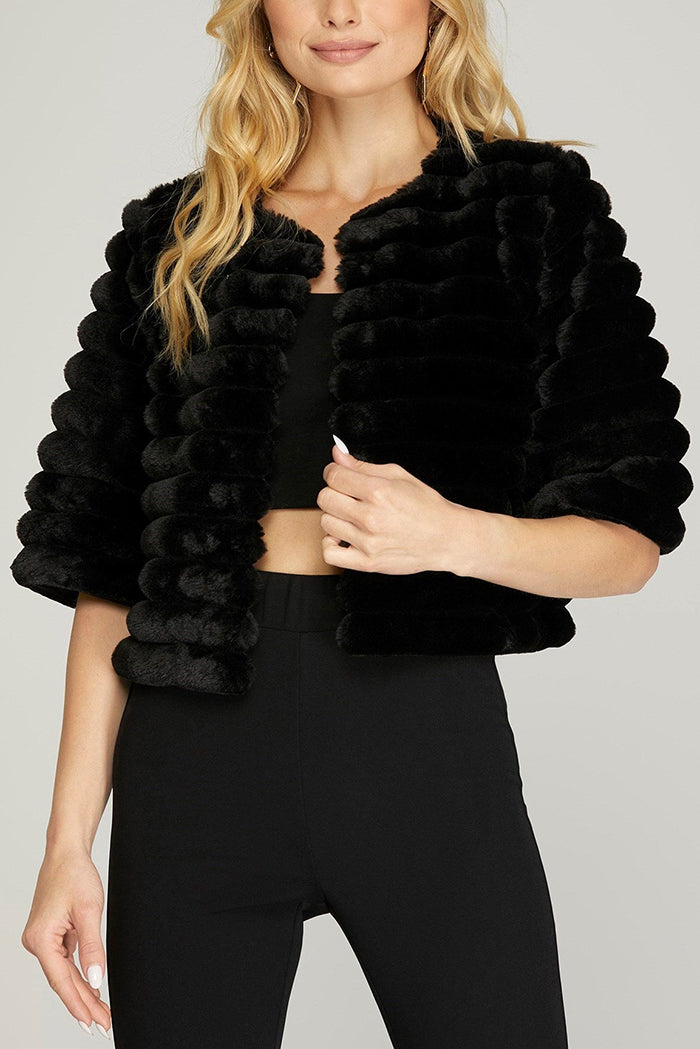 Casual Artificial Fur Jacke