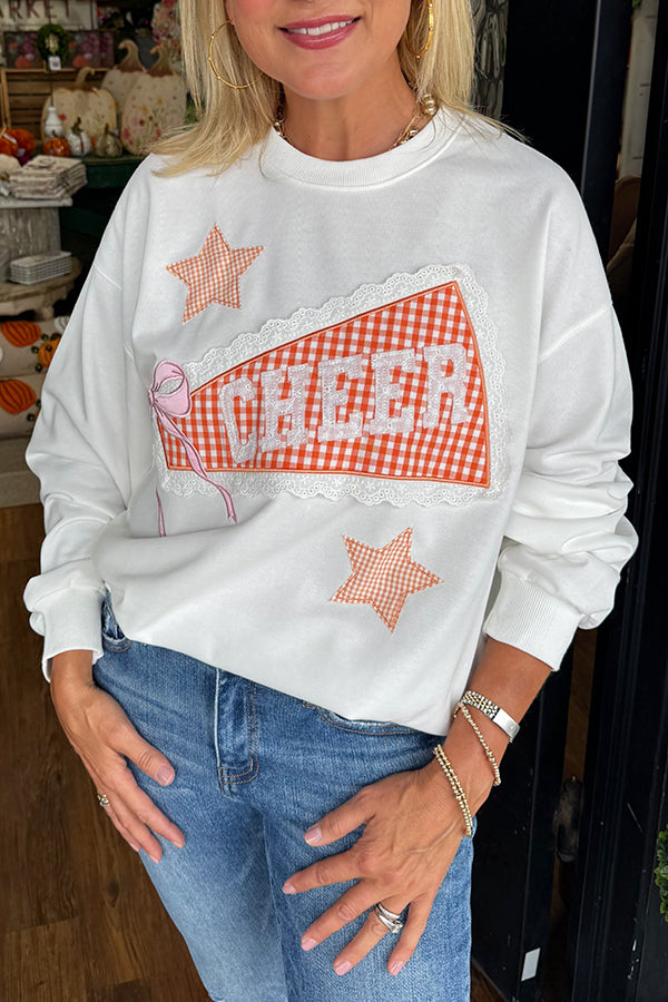 Casual Lace Decorated Sweatshirt