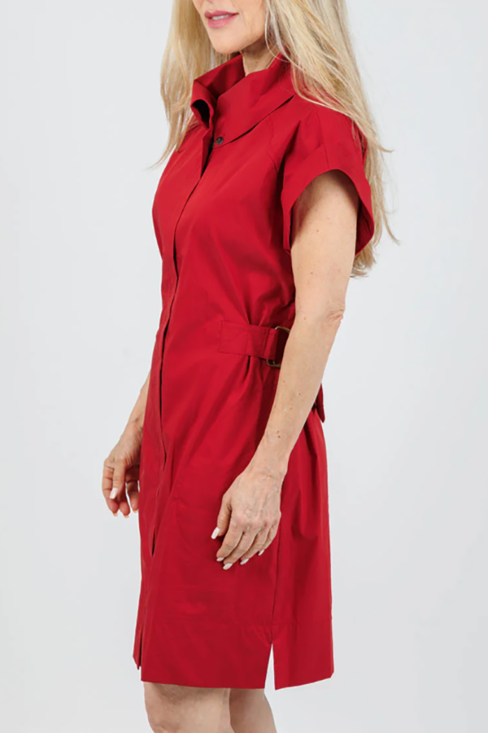 Stand Collar Pocket Dress