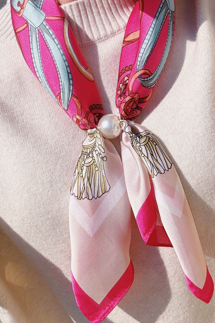 Magnetic Pearl Scarf With Ring