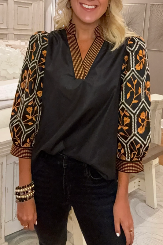 Casual Floral Embroidery Top