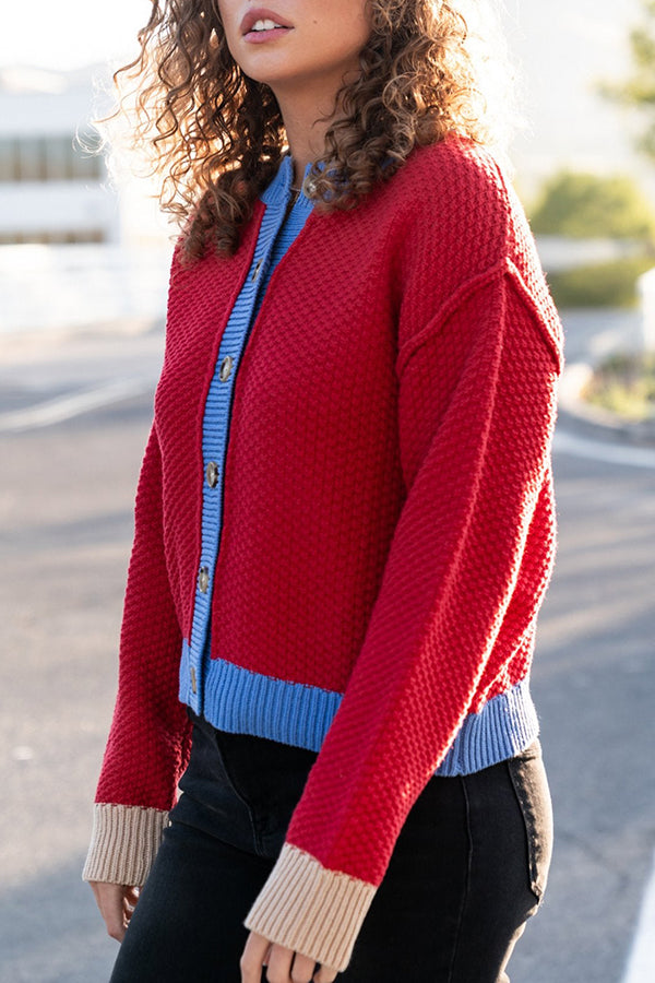 Casual Color Blocked Knitted Sweater