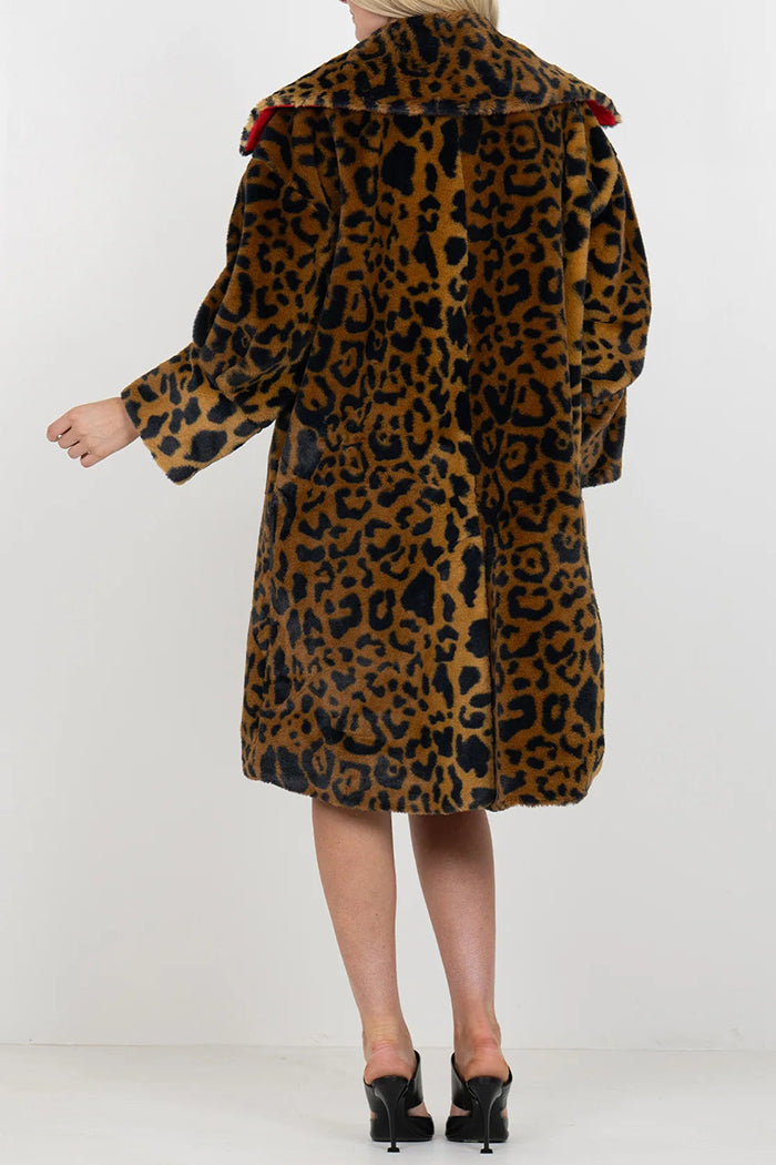 Leopard Pocket Long Coat