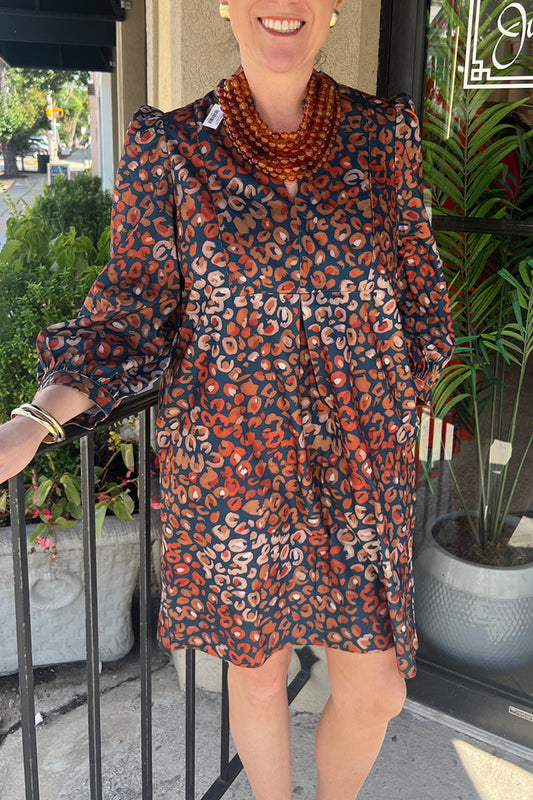 Fall Leopard Corduroy Dress