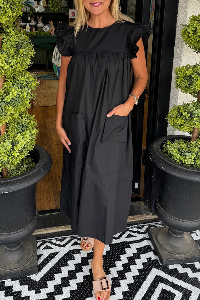 Flutter Sleeve Pocket Dress