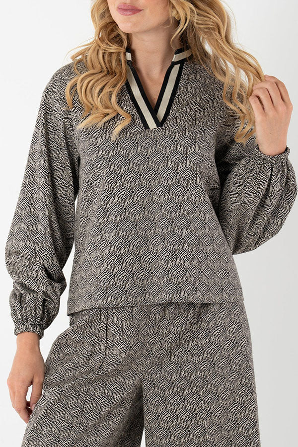 Casual Balloon Sleeve Top