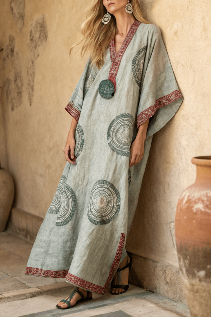 Printed Kaftan Maxi Dress