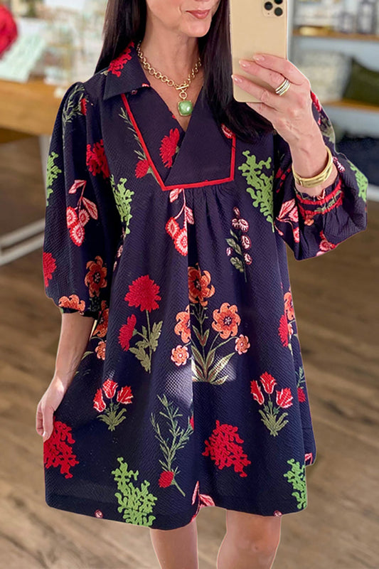 Pocket Botanical Floral Shift Dress