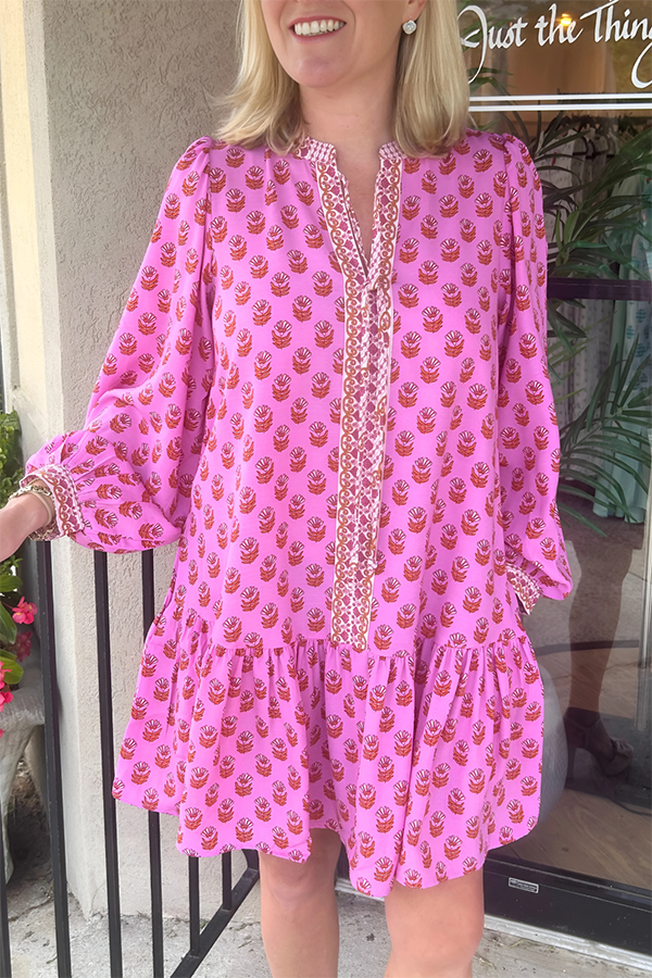 Ruffles Hem Pocket Floral Dress