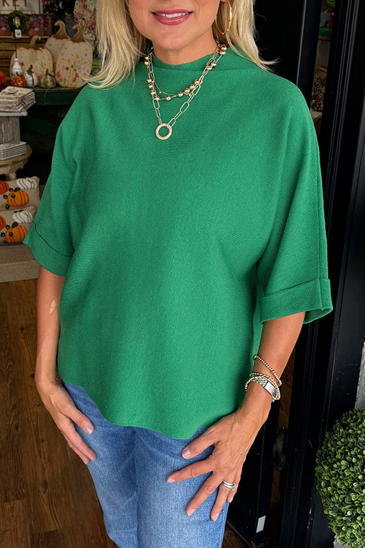 Solid Colored High Neck Sweater