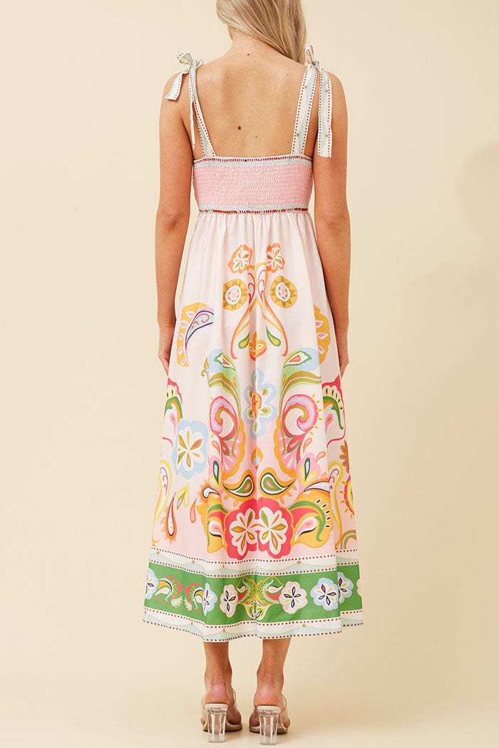 Square Neckline Straps Pocket Dress