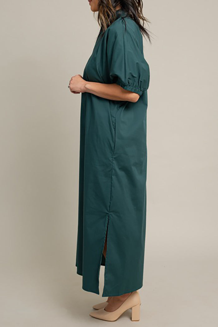 V-Neck Slit Pocket Maxi Dress