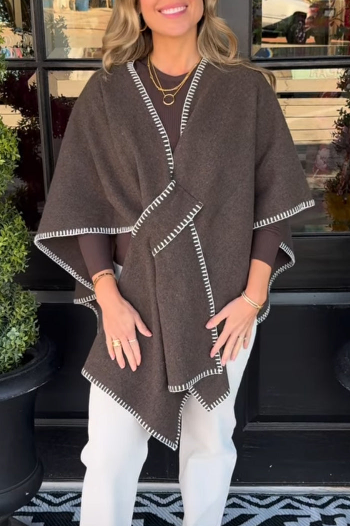 Blanket Stitch Wrap Poncho