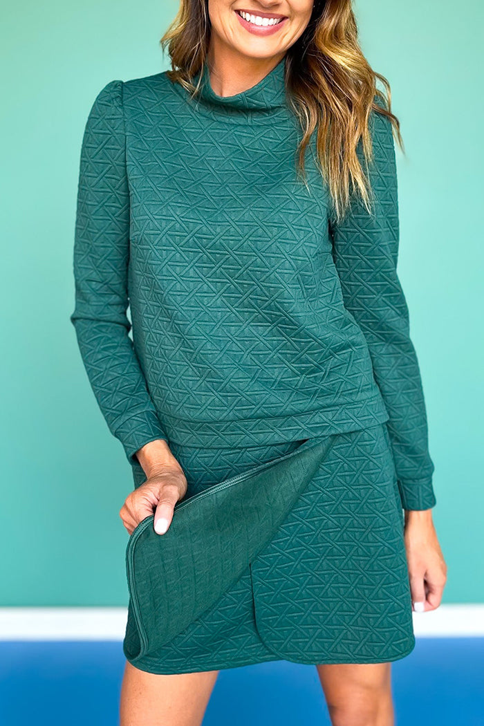 Lattice Mock Neck Top Skort Set