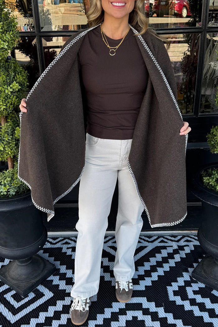 Blanket Stitch Wrap Poncho