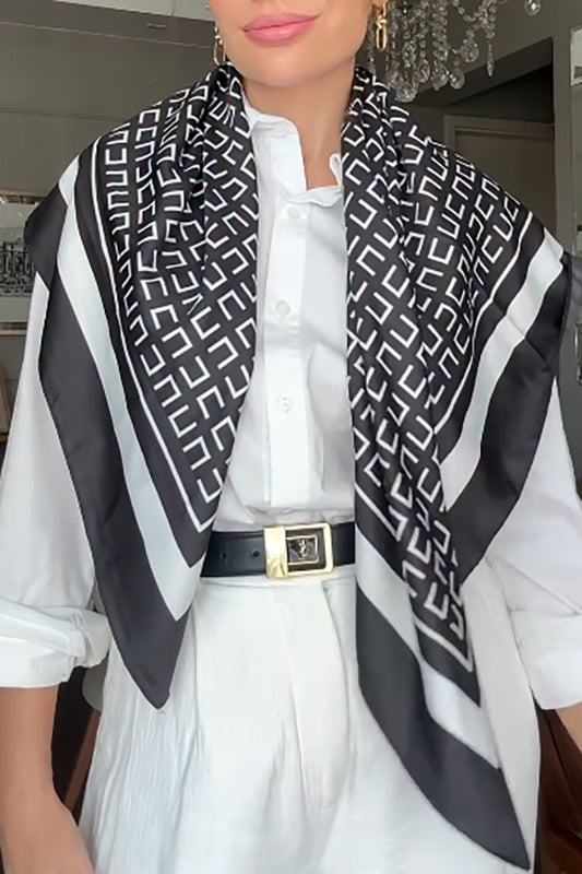 Black and White Square Scarf