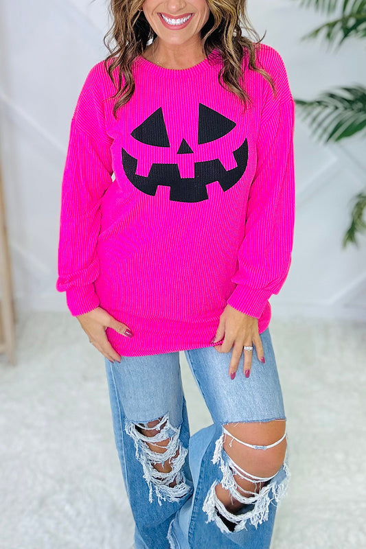 Jack-O’-Lantern Ribbed Knit Top