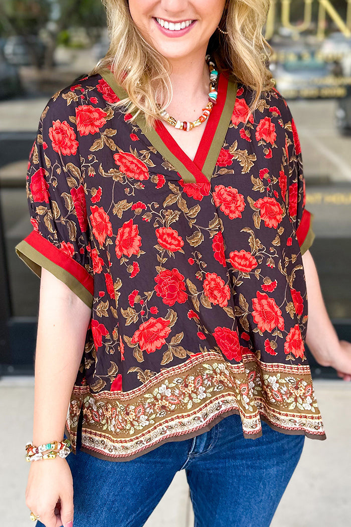 Casual Floral Pattern Top
