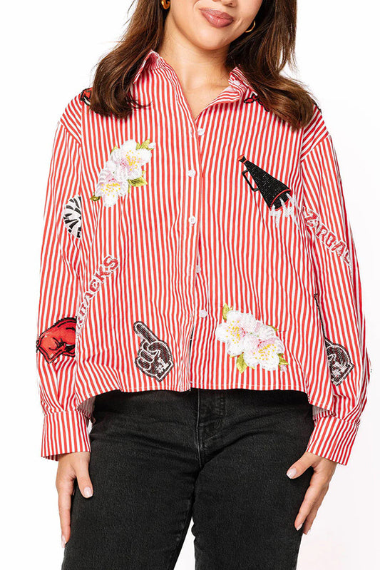 Mini Icon Embellishments Stripes Top