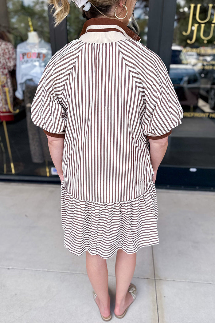 Casual Striped Pocket Dress