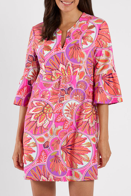 Floral Flutter Sleeve Pocket Dress
