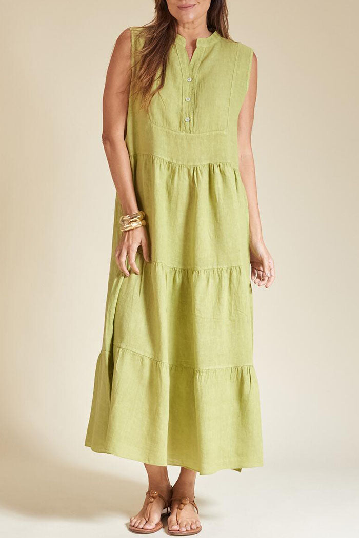 Sleeveless Solid Color Pullover Dress