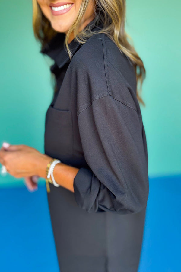 Collaredd Front Pocket Top