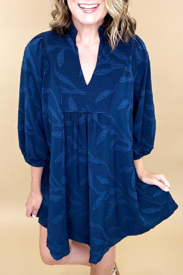 Puff Sleeve Ruffles Dress