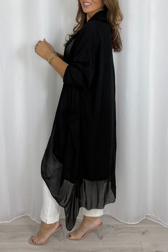 Casual Crossover Drape Pocketed Top