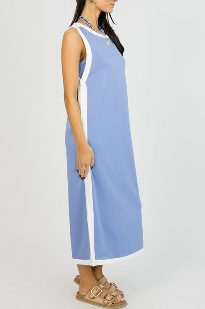 Sleek Stripe Knit Midi Dress