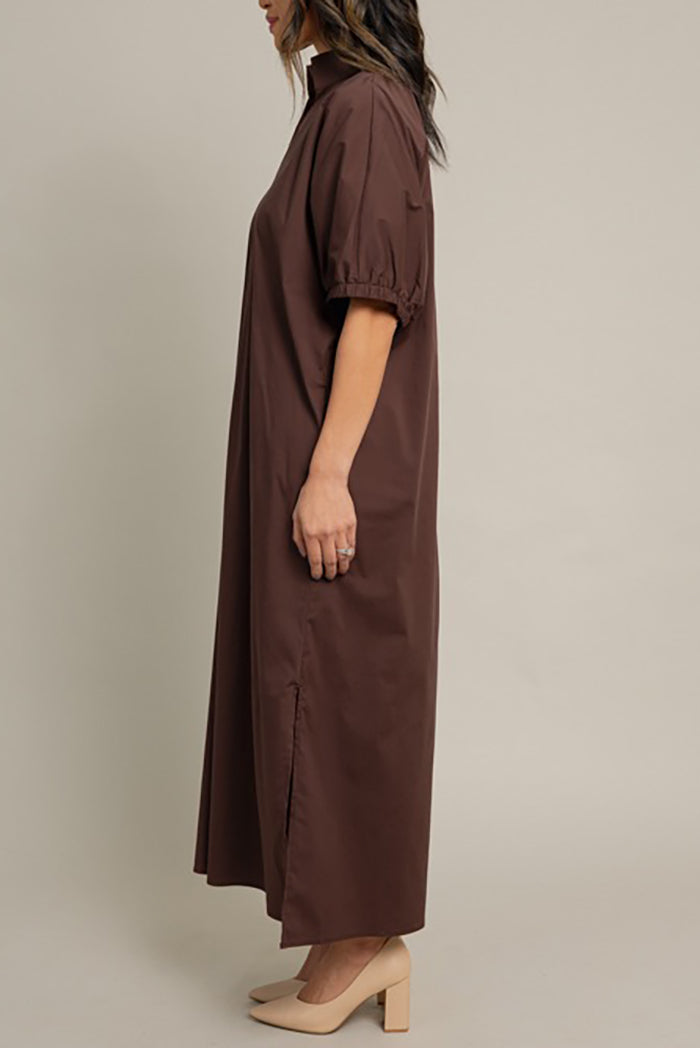 V-Neck Slit Pocket Maxi Dress