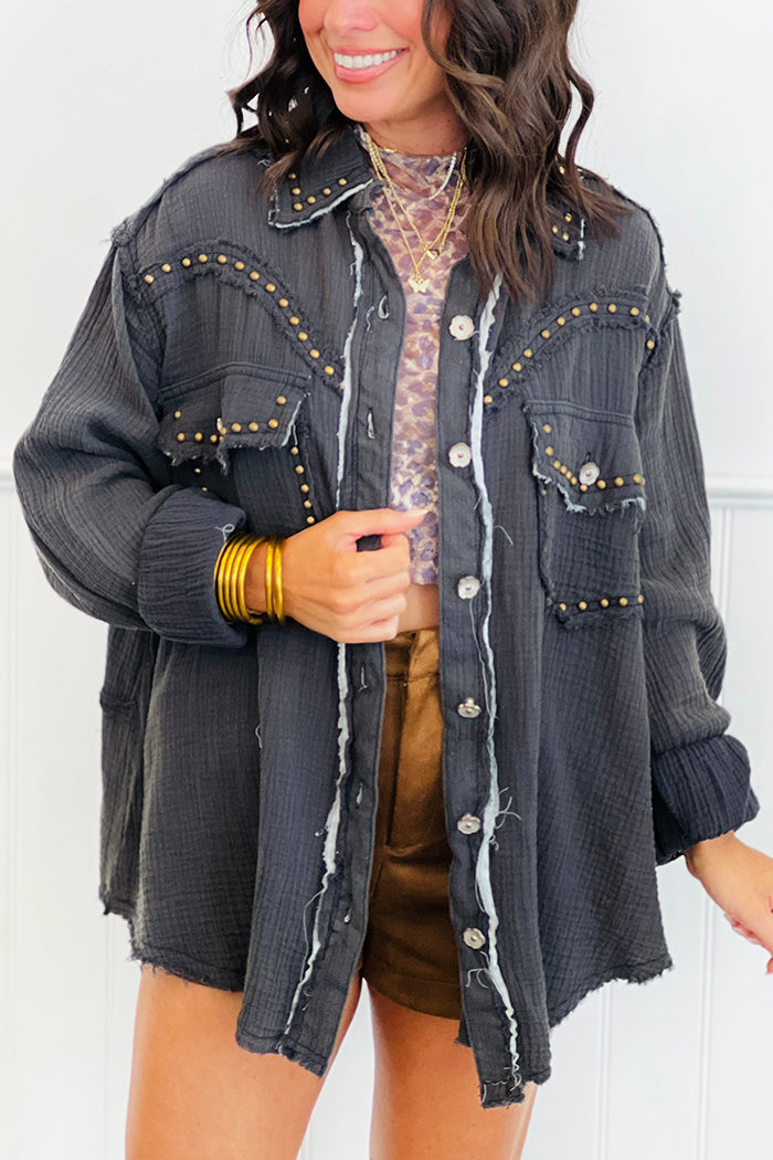 Casual Rivet decoration Shirt