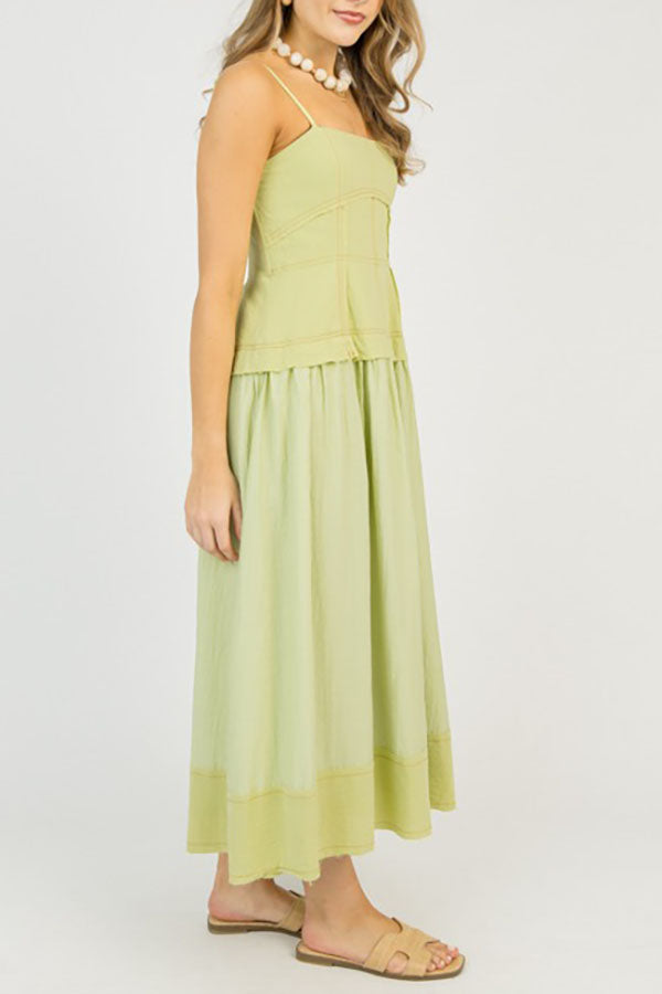 Back Buttons Halter Dress