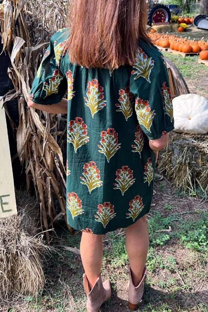 Floral Scallop Hem Dress