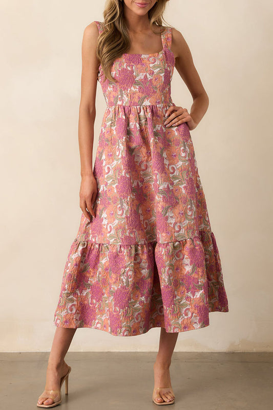 Floral Jacquard Maxi Dress