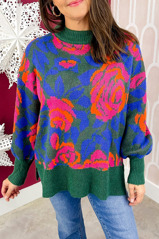 Vibrant Floral Knit Sweater