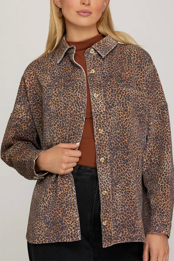 Casual Leopard Pocket Shirt