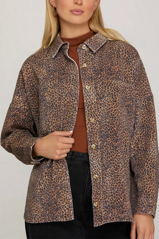 Casual Leopard Pocket Shirt
