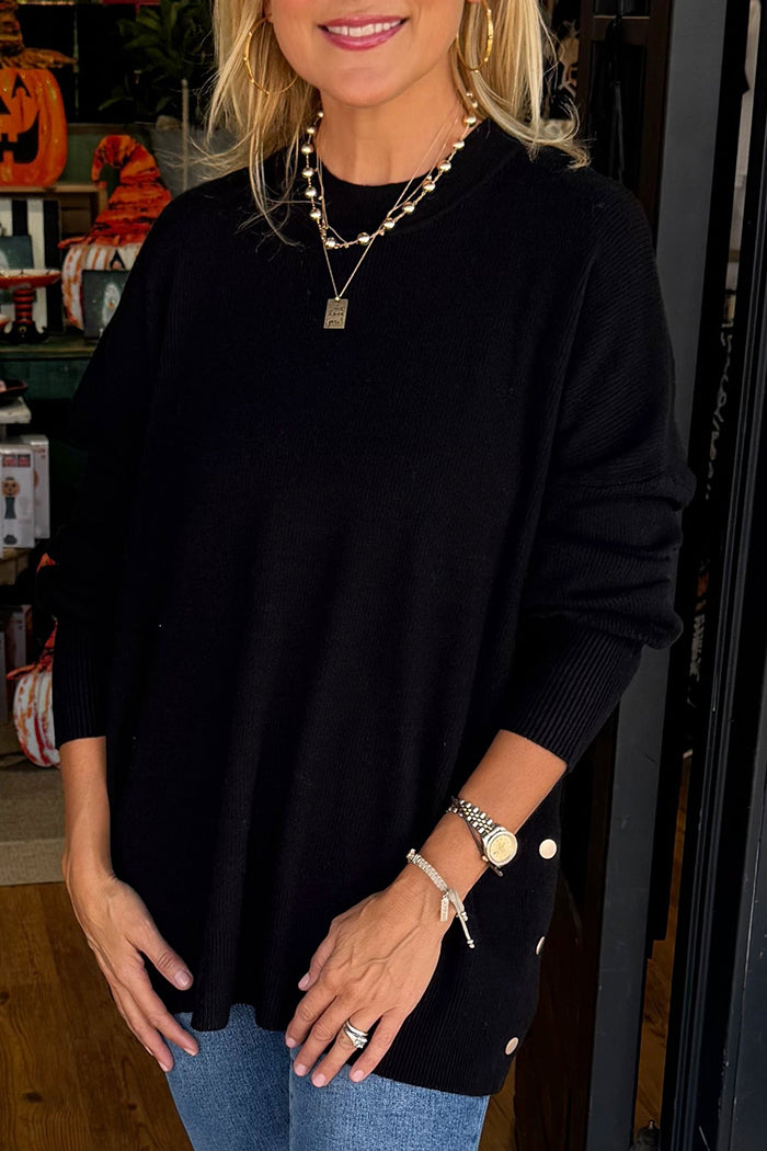 Casual Side Button Sweater